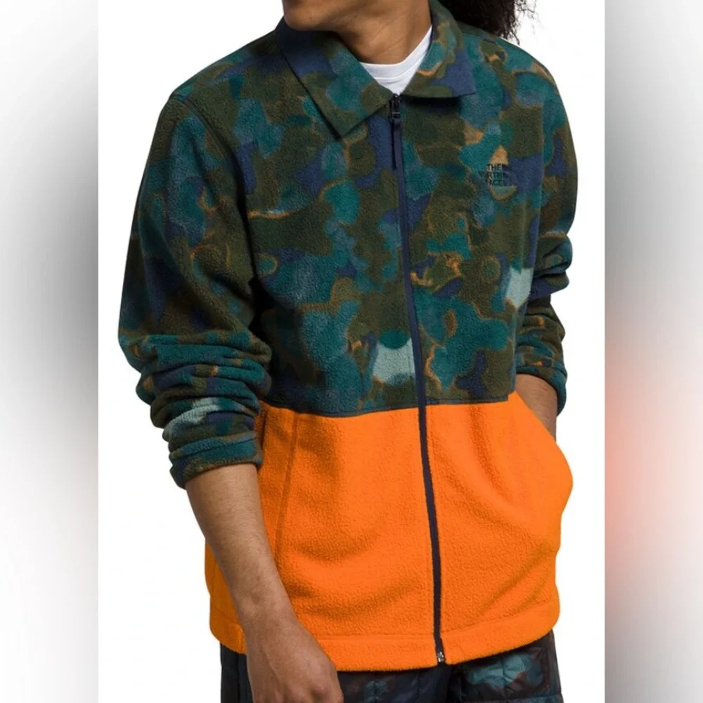 The North Face Pali Pile Fleece Jacket XL Camo Orange Colorblock Full Zip
